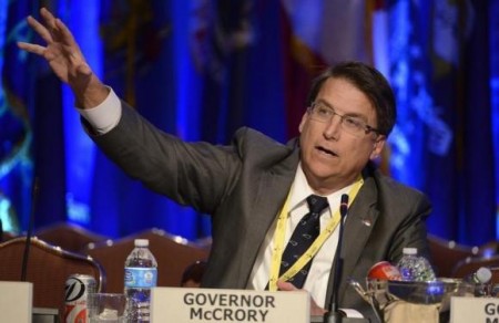North Carolina Governor McCrory attends a National Governors Association discussion during its Winter Meetings in Washington