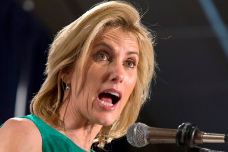 Conservative media personality Laura Ingraham speaks during the inaugural Freedom Summit meeting for conservative speakers in Manchester